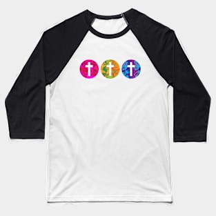 Colorful Cross Trio Baseball T-Shirt